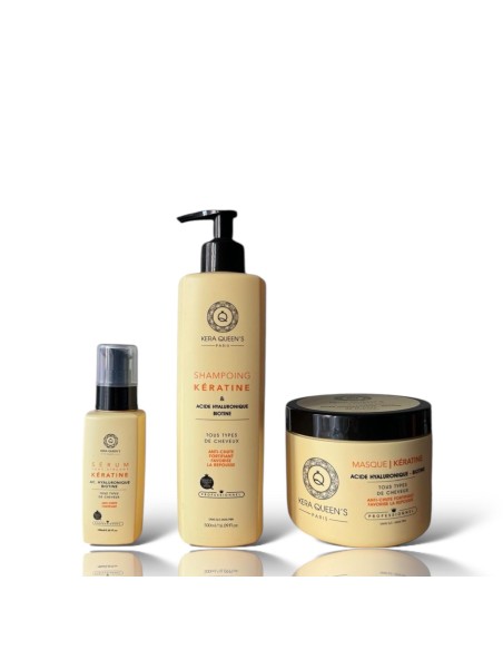 Trio Gamme Kératine & Acide Hyaluronique Biotine